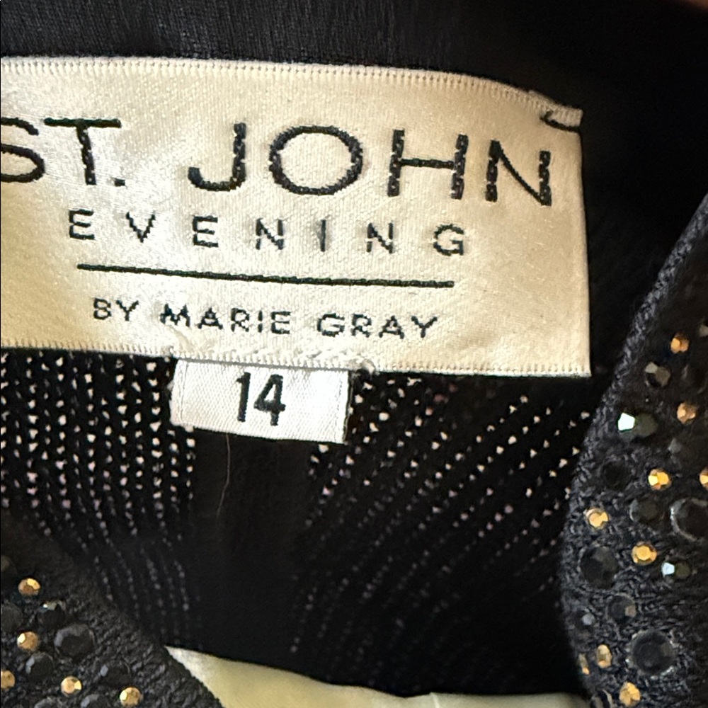 St. John Collection Black Evening Jacket. Pants are included.
